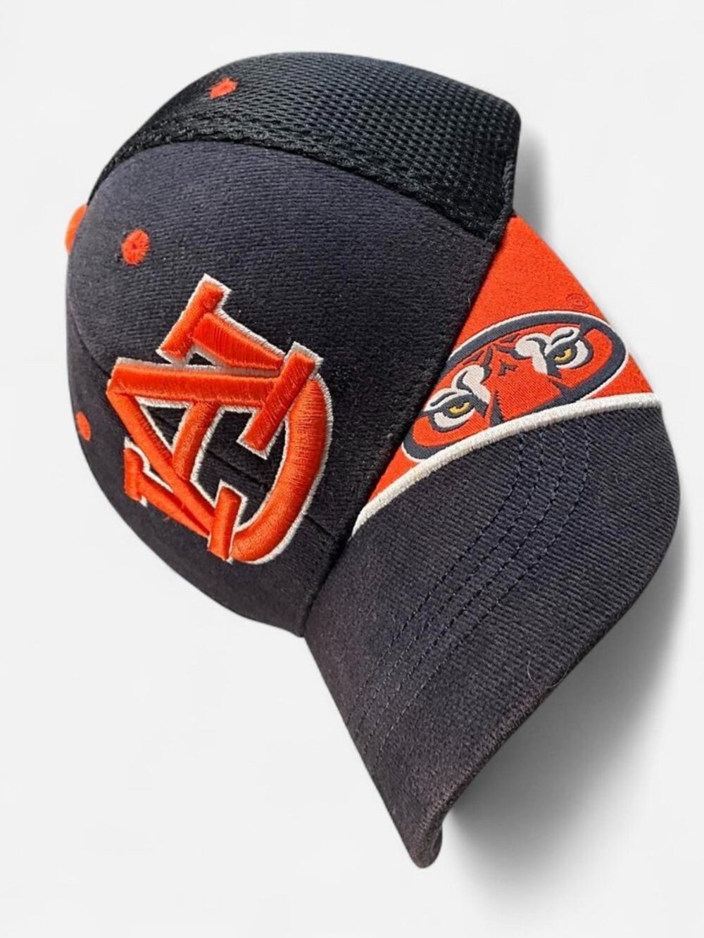 Y2K NCAA Auburn Tigers Orange Navy Emrboirdered Adjustable Hat